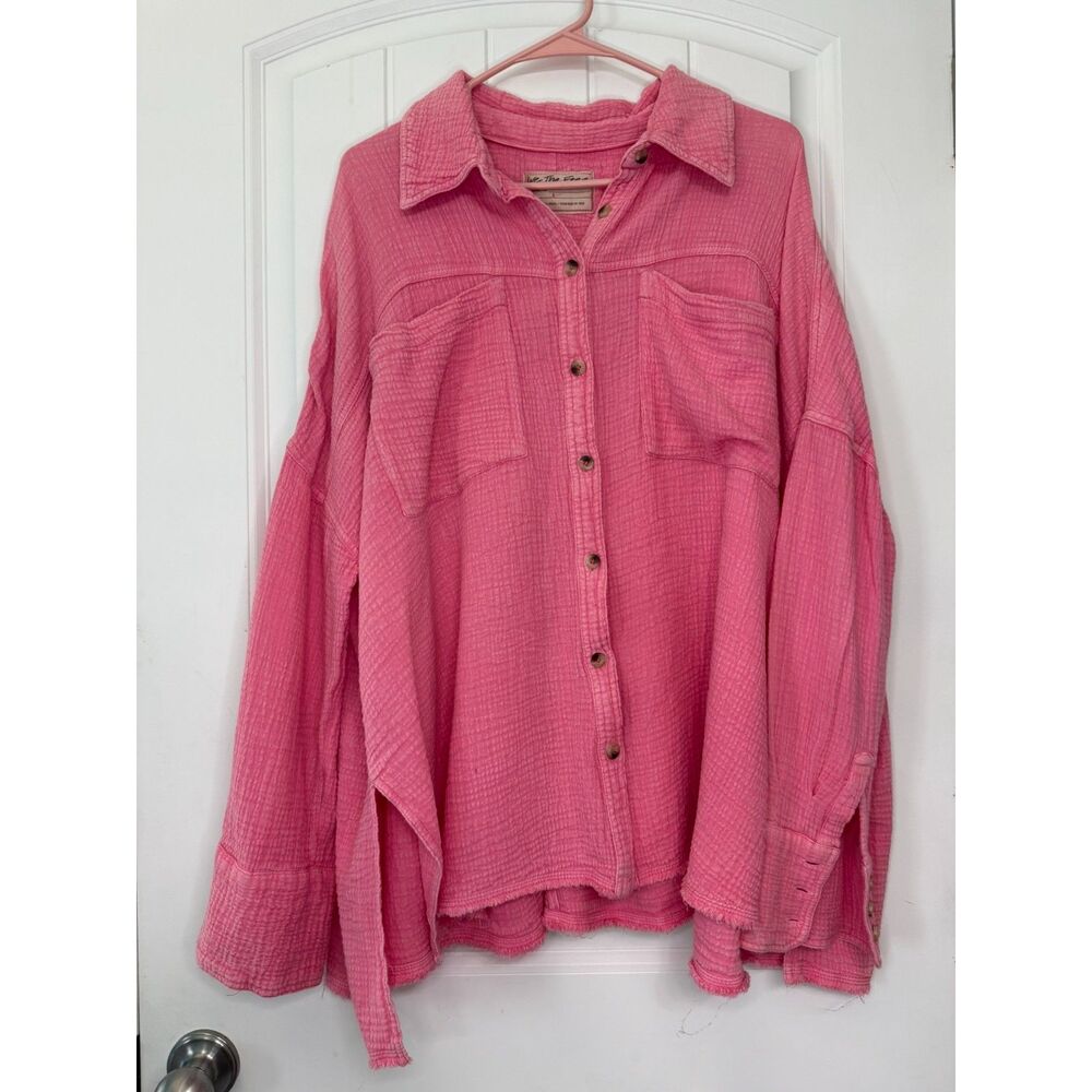 Free People We The Free Oversized Gauze Top Small Coastal Beacy Boho Cotton